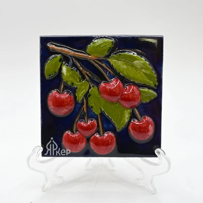 Изразец "Вишня" цветной