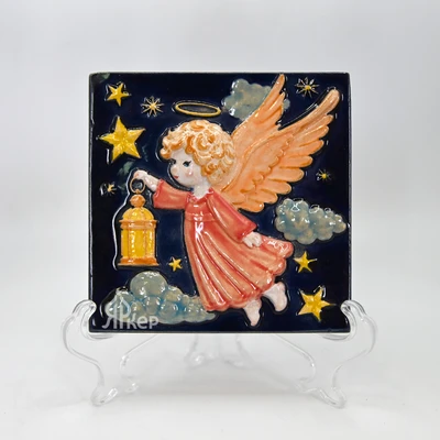 Изразец "Ангел" цветной